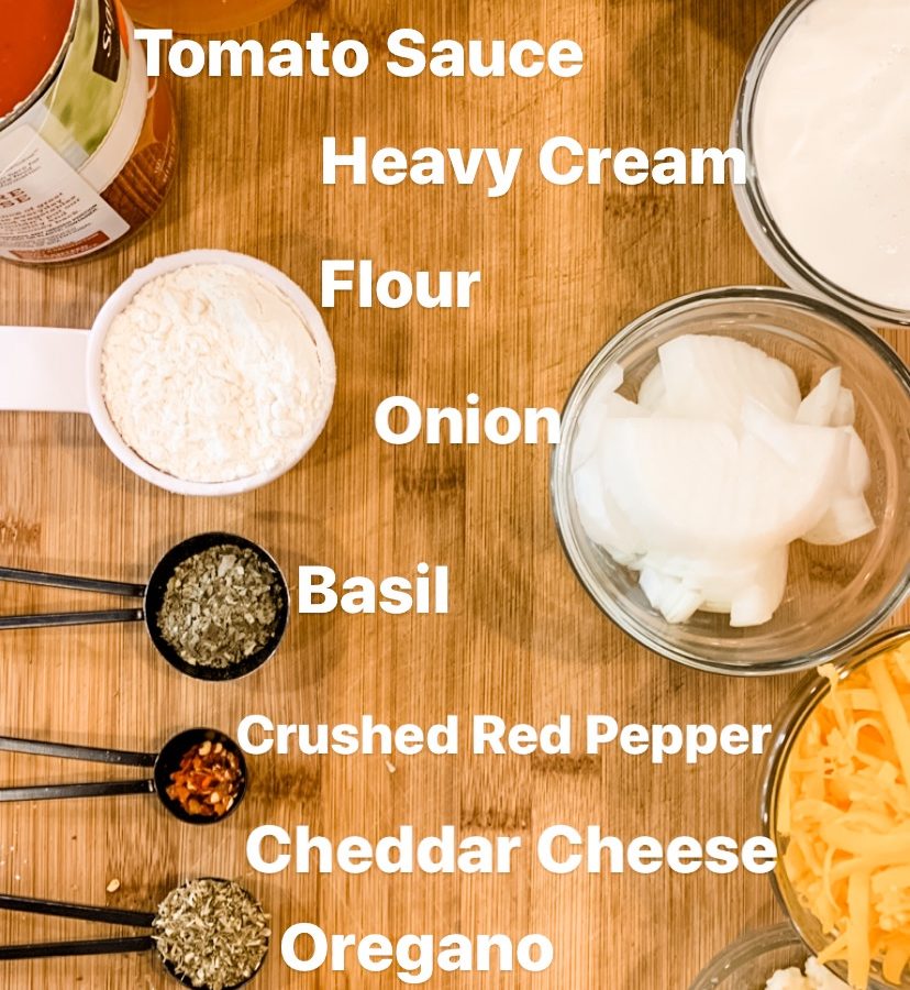 Creamy Beef Pasta Ingredients