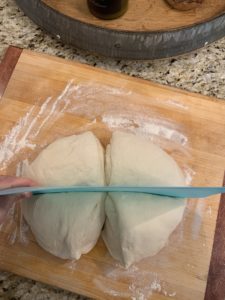 Making homemade pizza dough