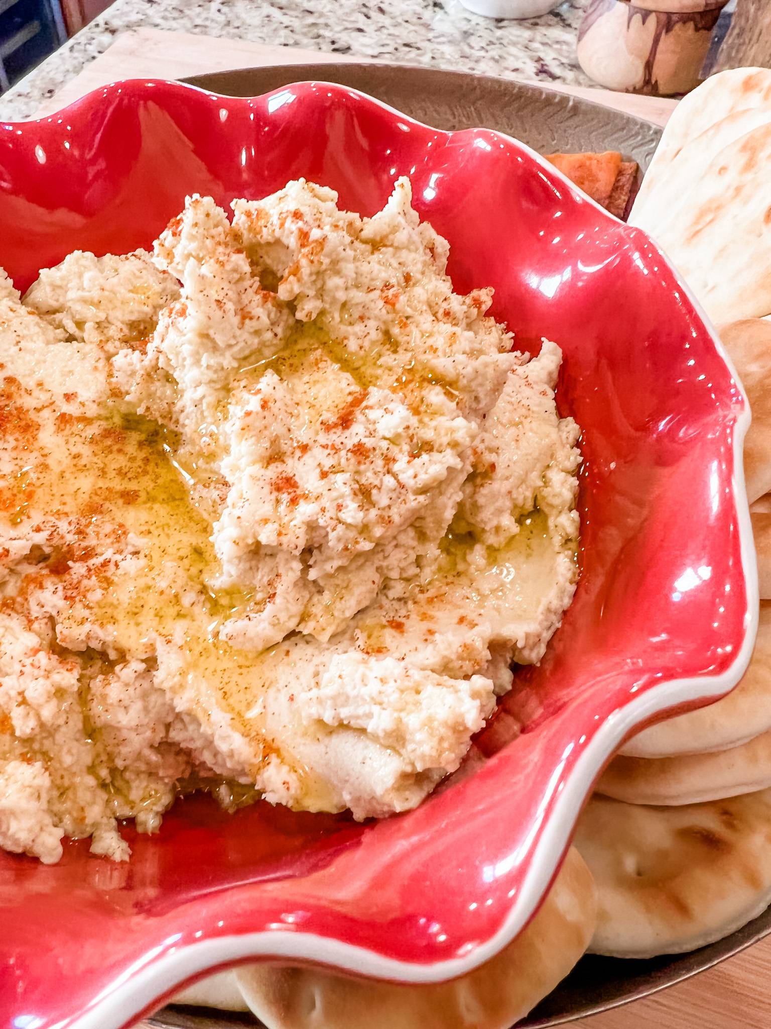 homemade traditional hummus