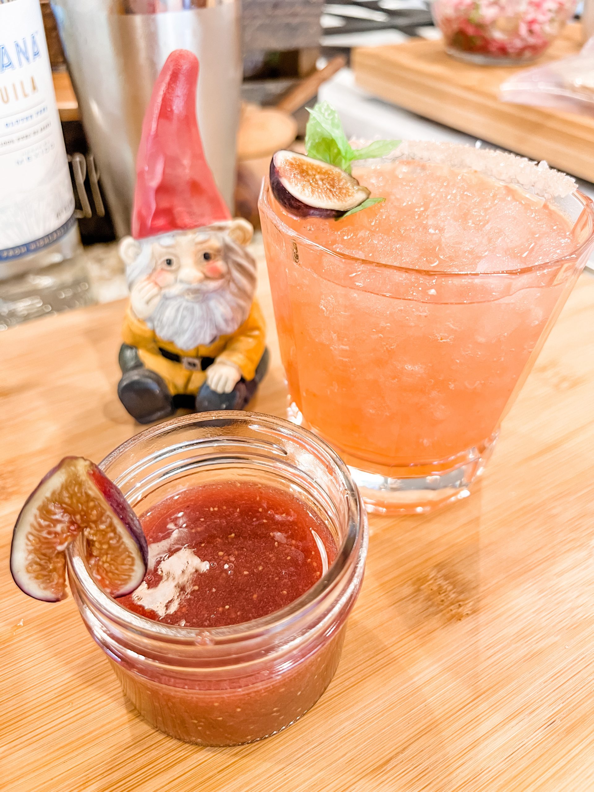 fresh fig margarita and fig simple syrup