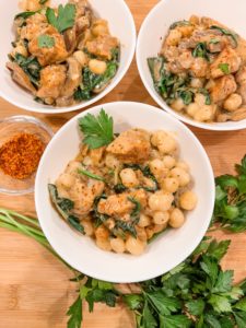 Garlic chicken gnocchi