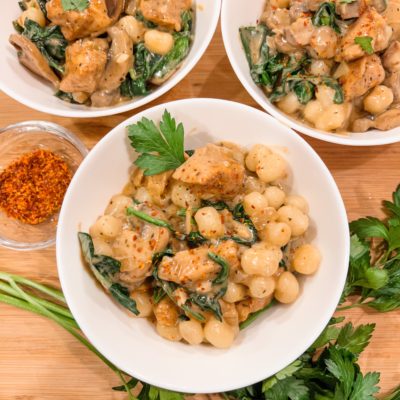 Garlic chicken gnocchi