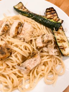 lemon pasta with Italian chicken