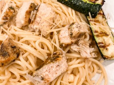 lemon pasta with Italian chicken